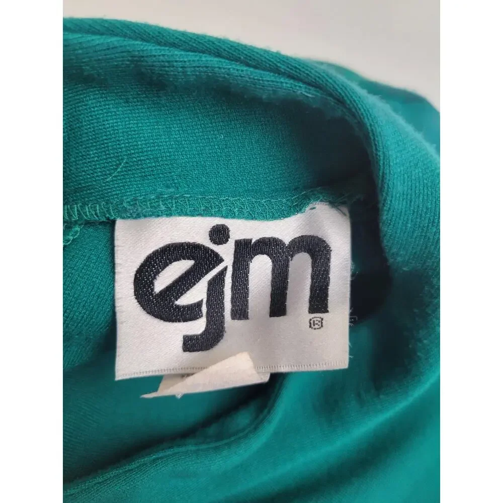 VTG EJM Colorblock Turtleneck Long Sleeve Sheath Dress Green Blue Red Size 8 - Picture 8 of 11